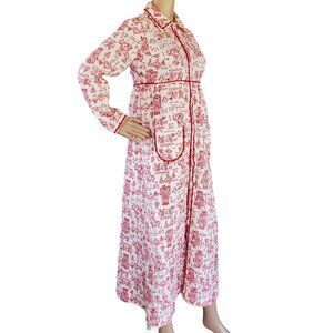 Vintage LANZ OF SALZBURG Quilted Robe Women's S Pennsylvania Dutch Grannie Core